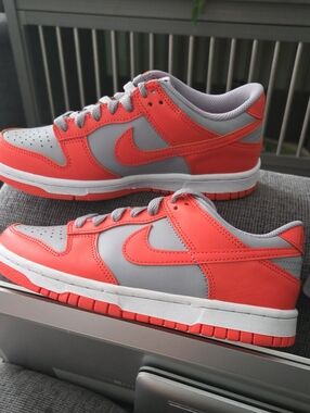 New Nike Dunk Low GS Light Smoke Grey Bright Mandarin 5Y Women’s 6.5